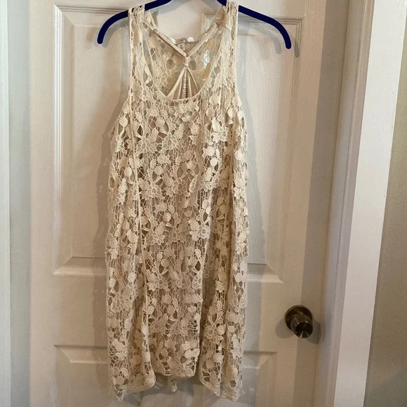 lauren conrad crochet dress Women's LC Lauren Conrad Crochet Trim Maxi Dress